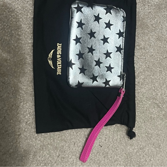 Zadig & Voltaire leather star circus mini clutch/pouch/wristlet - Picture 2 of 5